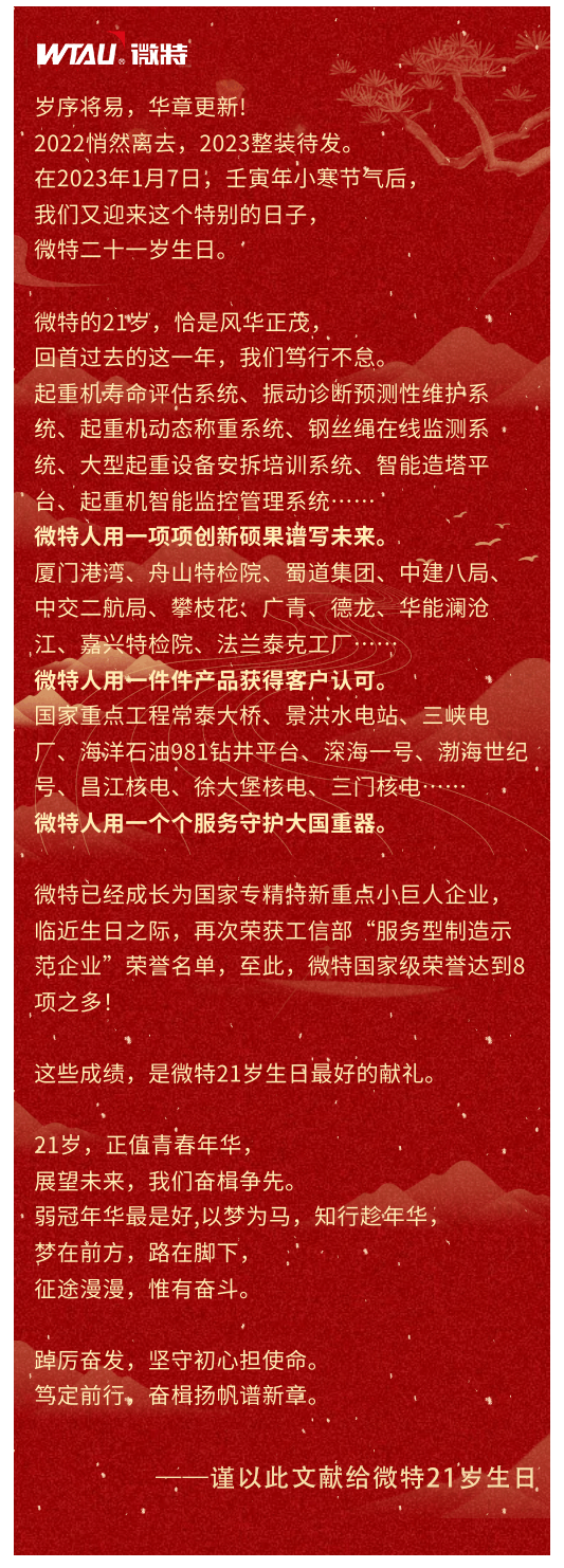 篤定前行 奮楫爭先！丨祝微特21歲生日快樂！